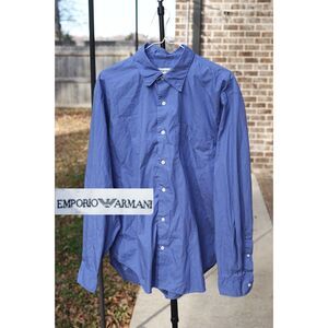 Emporio Armani Button-Up Dress Shirt Pocket Logo